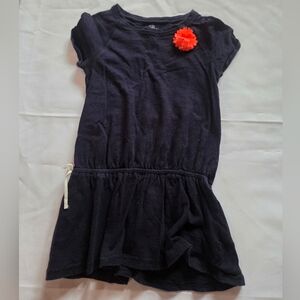 Girls 6x Flower Embellished Skirted Short Sleeved Top